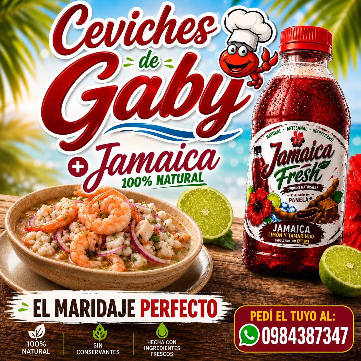 Jamaica Fresh acompañando un ceviche en un restaurante aliado
