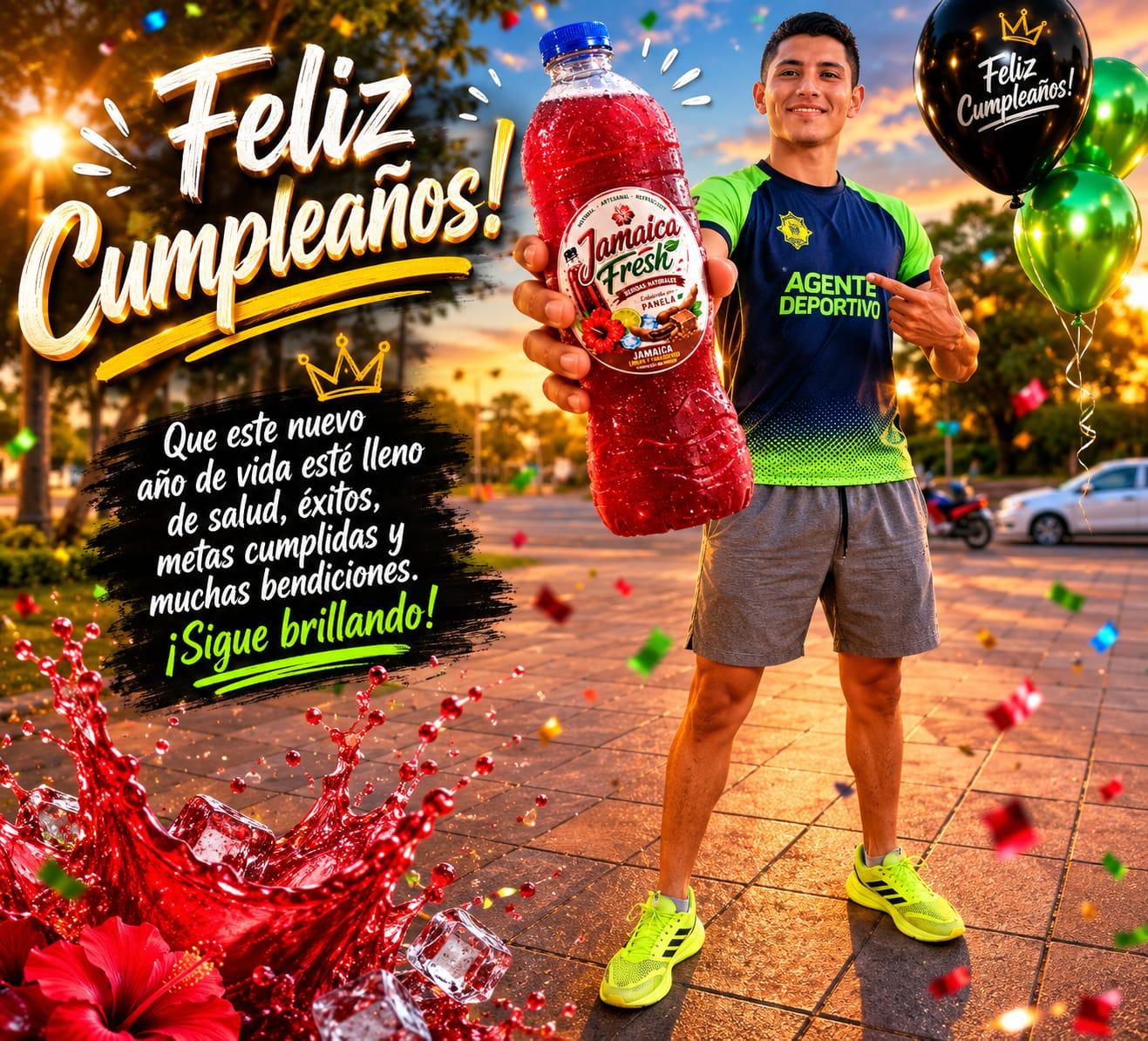 Botella de Jamaica Fresh en una celebración de cumpleaños